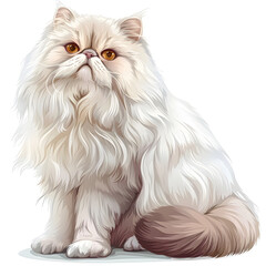 Clipart illustration of persian cat breeds on a white background. Suitable for crafting and digital design projects.[A-0004]