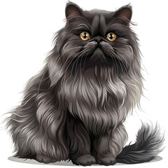 Clipart illustration of persian cat breeds on a white background. Suitable for crafting and digital design projects.[A-0005]