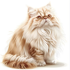 Clipart illustration of persian cat breeds on a white background. Suitable for crafting and digital design projects.[A-0003]