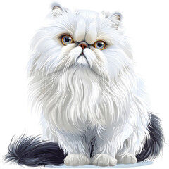 Clipart illustration of persian cat breeds on a white background. Suitable for crafting and digital design projects.[A-0002]