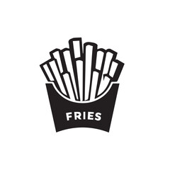 Obraz premium French fries silhouette. French fries logo vector design isolated on white background.