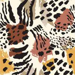 Colorful seamless abstract pattern with hand drawn animal skin motifs. Set of vector colorful seamless abstract pattern wiColorful seamless abstract pattern with hand drawn flower.