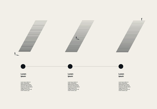 Progress Infographic Template with Staircase Illustration