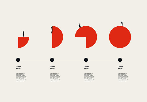 Progress Stages Infographic Template with Illustration