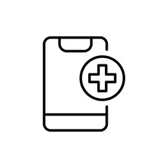 Phone health outline icons, minimalist vector illustration ,simple transparent graphic element .Isolated on white background