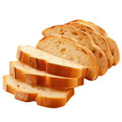 Sliced bread isolated on white background.