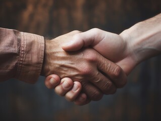 Serene closeup of two hands clasping each other, symbolizing unity and harmony, with a softfocus background