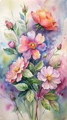 Beautiful watercolor floral arrangement