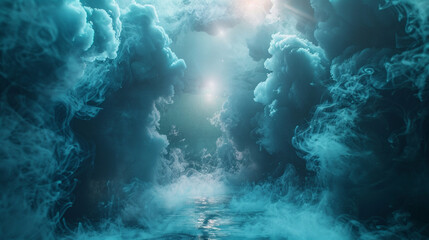 Fototapeta premium A magical world of Searchlight smoke background