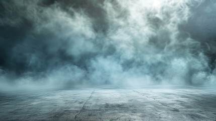 A magical world of Smokey background with concrete floor