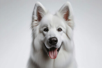 White Swiss Shepherd dog isolated on white background