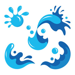 Blue water splash vector logo collection vector design