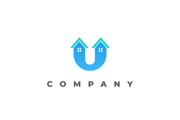 letter u house modern logo © Bayu