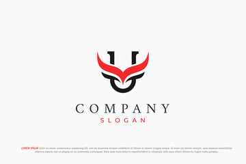 letter u and red wing logo