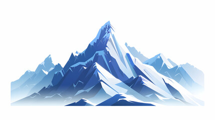 Isometric Illustration of Solitary Peak in Snow Capped Mountains Embracing Alpine Solitude and Untouched Beauty   Flat Design Concept