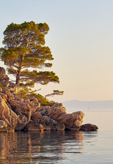 A fragment of the embankment in the Croatian city of Brela.