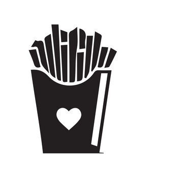 recommend clip art: French fries silhouette. French fries logo vector design isolated on white background.