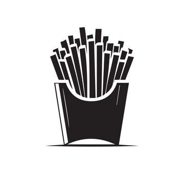 recommend clip art: French fries silhouette. French fries logo vector design isolated on white background.