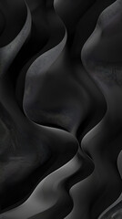 Obraz premium Textured surface of rich black satin with elegant folds creating a sense of depth,Exploring the depths of darkness and texture, this abstract fabric evokes a sense of mystery and artistic intrigue