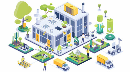 Isometric Eco Innovation Workshops Icon for Sustainable Problem Solving   Simple Flat Design Concept for Fostering Innovation Among Employees