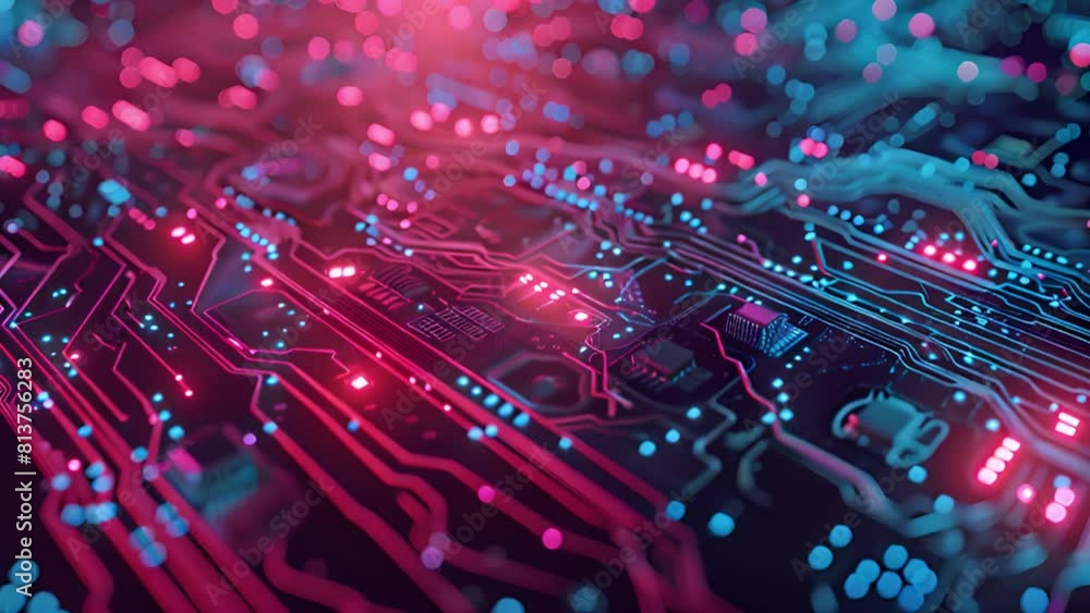 Poster Detailed view of an electronic circuit board showing various components and connections.