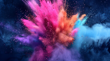 A mysterious transformation of Explosion of colored powder background