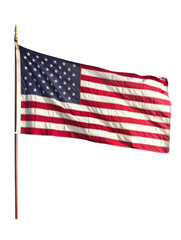 Fototapeta premium USA national flag in isolated transparent background