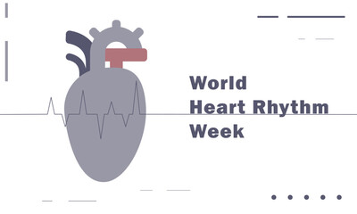 World Heart Rhythm Week. Heart and background, banner, card, poster. Heart health treatment and prevention. Medicine and health concept