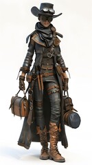Fototapeta premium Steampunk character 3D illustration design from machine technology concept. Steampunk background.
