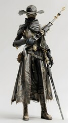 Fototapeta premium Steampunk character 3D illustration design from machine technology concept. Steampunk background.