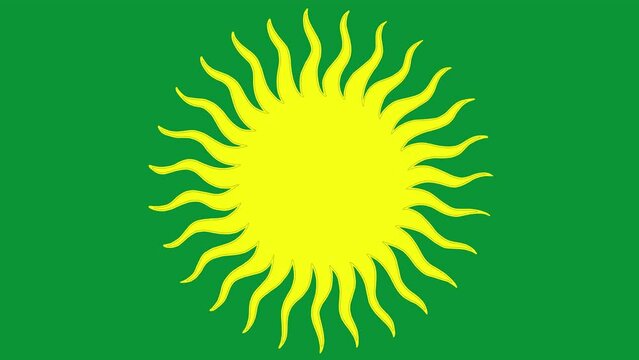 animation of sun spinning in cartoon style isolated
