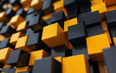 Abstract 3d render, cube shape, geometric design. Very beautiful 3D Illustration