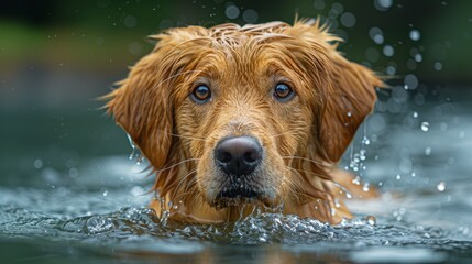 dog swimming underwater shot,the whole body is centered