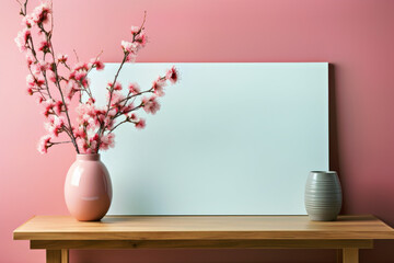 Frame mockup with floral environment