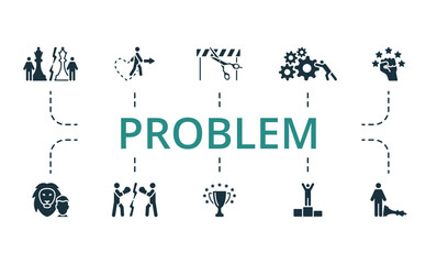 Fototapeta premium Problem set. Creative icons. Editable elements.