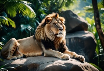 Obraz premium Lion in the Forest