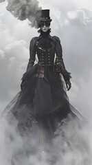 Fototapeta premium Steampunk character 3D illustration design from machine technology concept. Steampunk background.