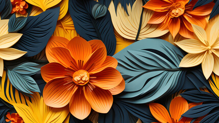 bold color stripes leaves floral print pattern abstract graphic poster background