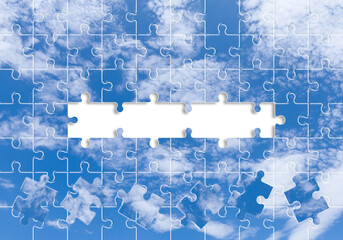 ジグソーパズル　空　雲　イメージ素材