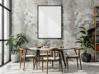 Modern dining room design with space to mock up your own picture or text