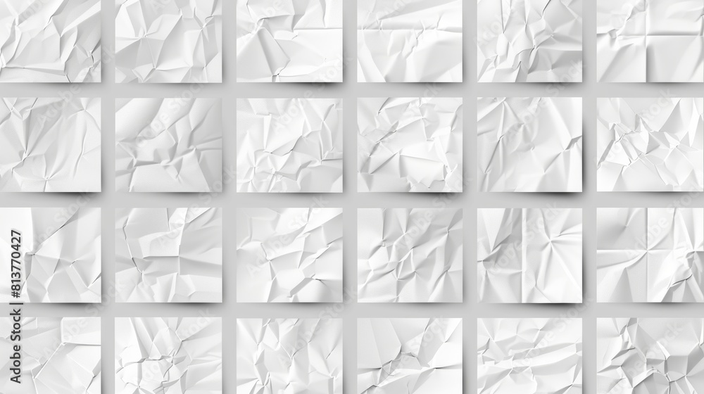 Poster modern seamless pattern of blank adhesive page with wrinkled edges resembling wet paper. empty squar