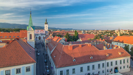 Obraz premium Church of St. Mark timelapse and parliament building Zagreb, Croatia.