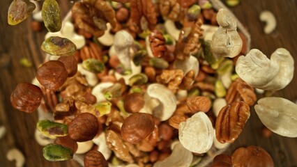 Freeze Motion of Flying Nuts Mix.