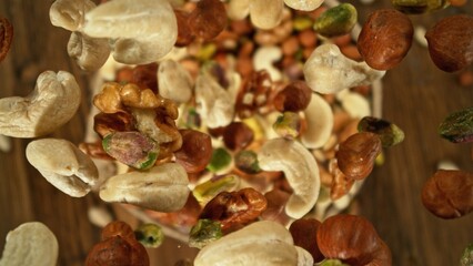 Freeze Motion of Flying Nuts Mix.