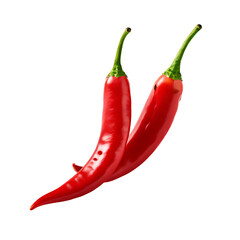 Red hot chili peppers isolated on a white background, Generative AI
