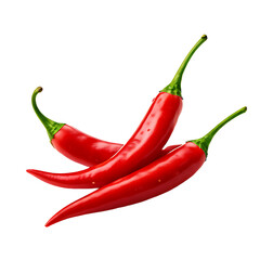 Red hot chili peppers isolated on a white background, Generative AI