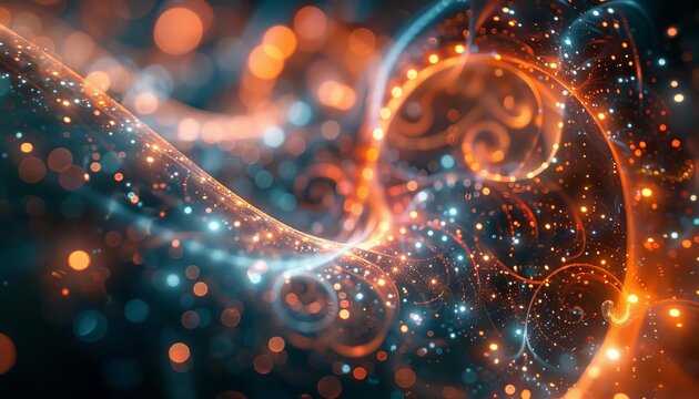 Represent a quantum entanglement experiment where particles remain connected across vast distances, challenging our understanding of space and time