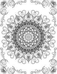 Printable Mandala Coloring Page for Adults. Educational Resources for School for Kids. Adults Coloring Book. Mandala Coloring Activity Worksheet.