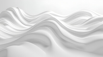 Obraz premium Abstract white and gray color, modern design background with geometric shape.,Mimimal style white wavy surface modern abstract background