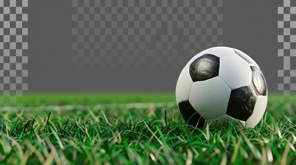 Naklejka premium Soccer ball on soccer field isolated on nature background